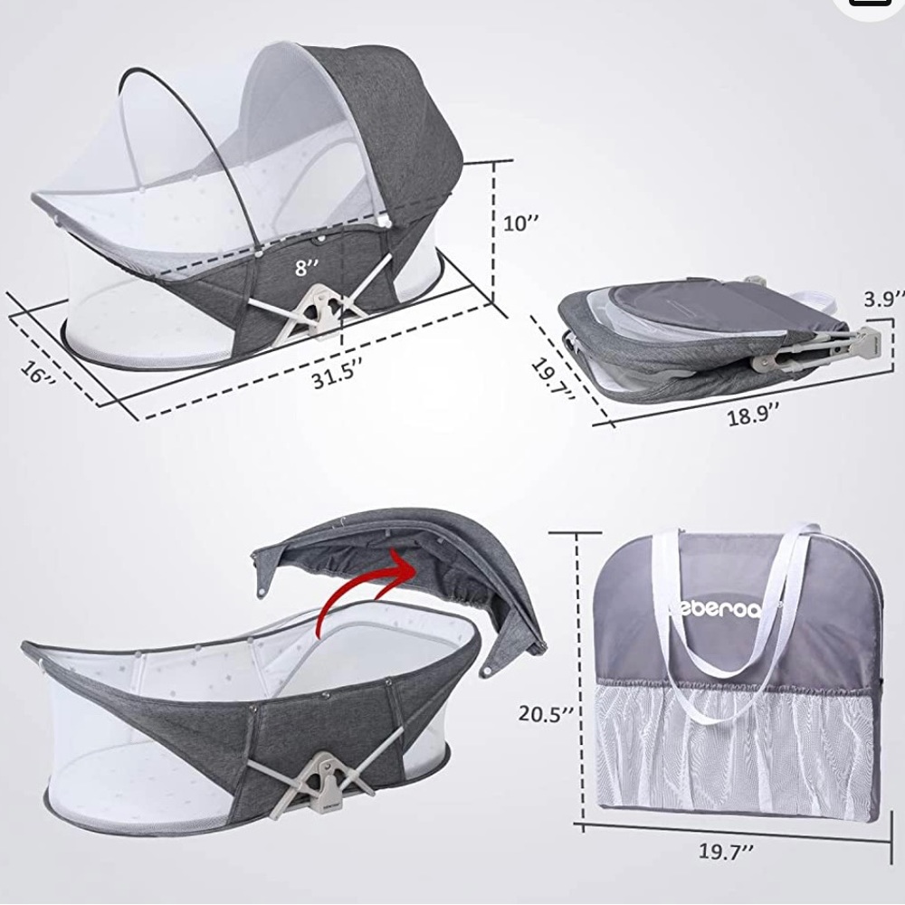 COPY - Beberoad Love Baby Travel Bassinet Portable Bassinet-Folding Portable Ba…